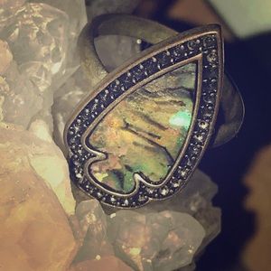 Mother of pearl arrow head ring